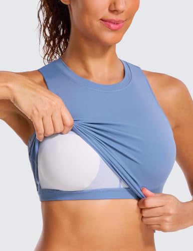 Image of Natural Feelings Nudi Sports Bras for Women Removable Padded Yoga Tank Tops Sleeveless Fitness Workout Crop Tops