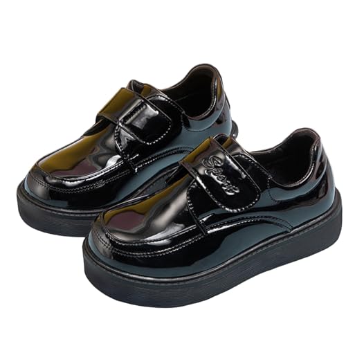 Boy’s Dress Shoes Black Leather Non-Slip Flats Boys Boots Formal Wedding School Shoe (Toddler Little/Big Kid)