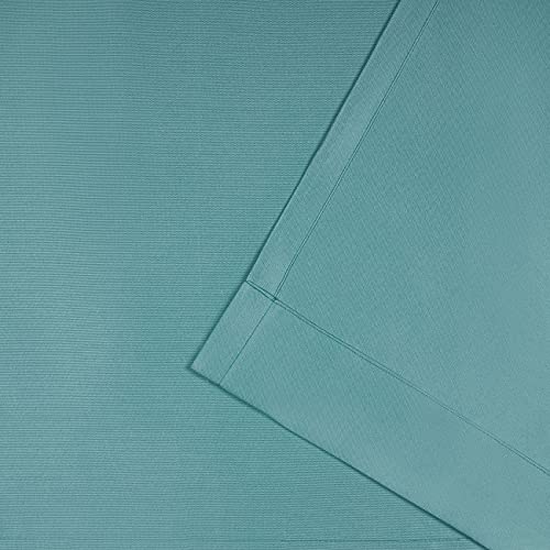 Exclusive Home Cabana Solid Indoor/Outdoor Light Filtering Hook-And-Loop Tab Top Curtain Panel Pair, 54"X84", Teal #TOP4