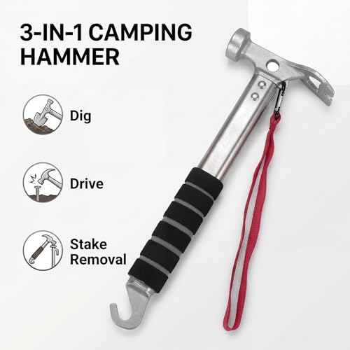 Marteau de tente en acier au carbone et aluminium durable - 4