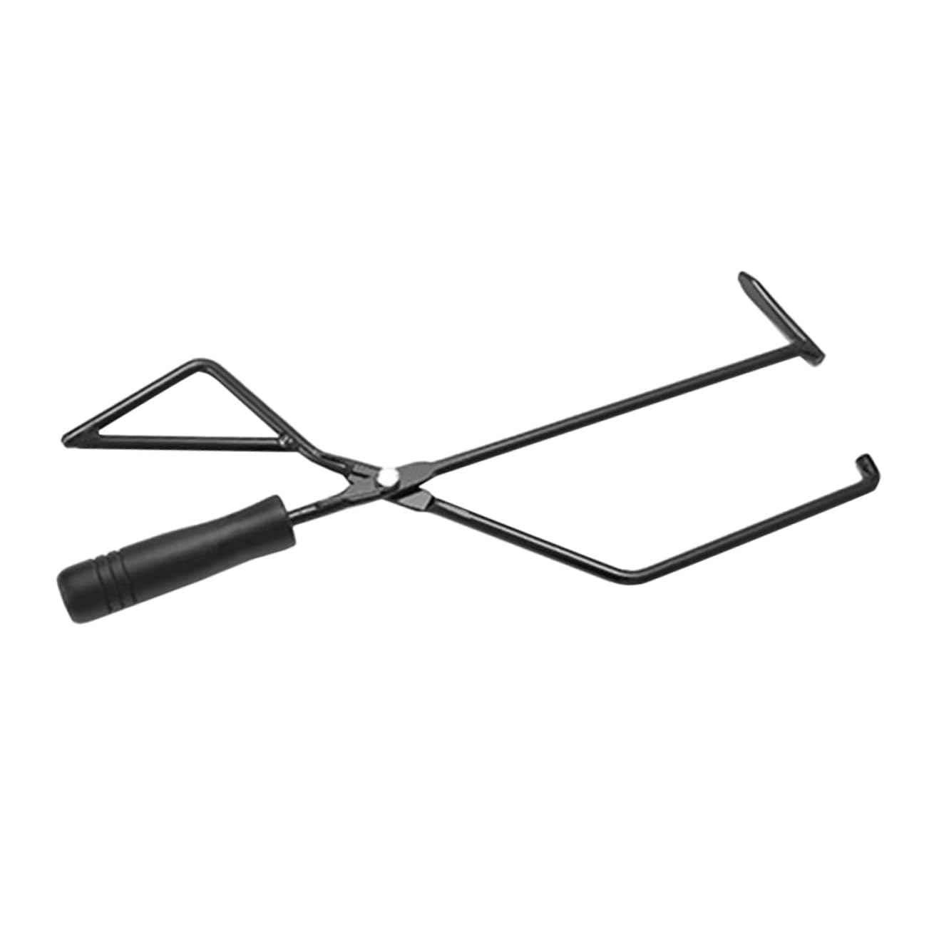 Pinzas para Carbón al Aire Libre con Mango de Madera y Hierro Negro | Portátil, para Fogatas y Hogar, Clip para Fuego de Barbacoa, Accesorios de Camping