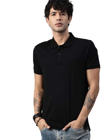 organic chics | Polo Neck | Regular Fit | Pure Cotton | Solid T-Shirt for Men�s-picture-44
