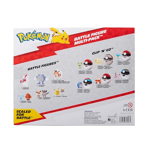 Pokémon Battle Figure 8 Pack - Six 2-Inch and Two 3-Inch Battle Figures including Pikachu, Multicolor, 2 inches, 3 inches - Image 3