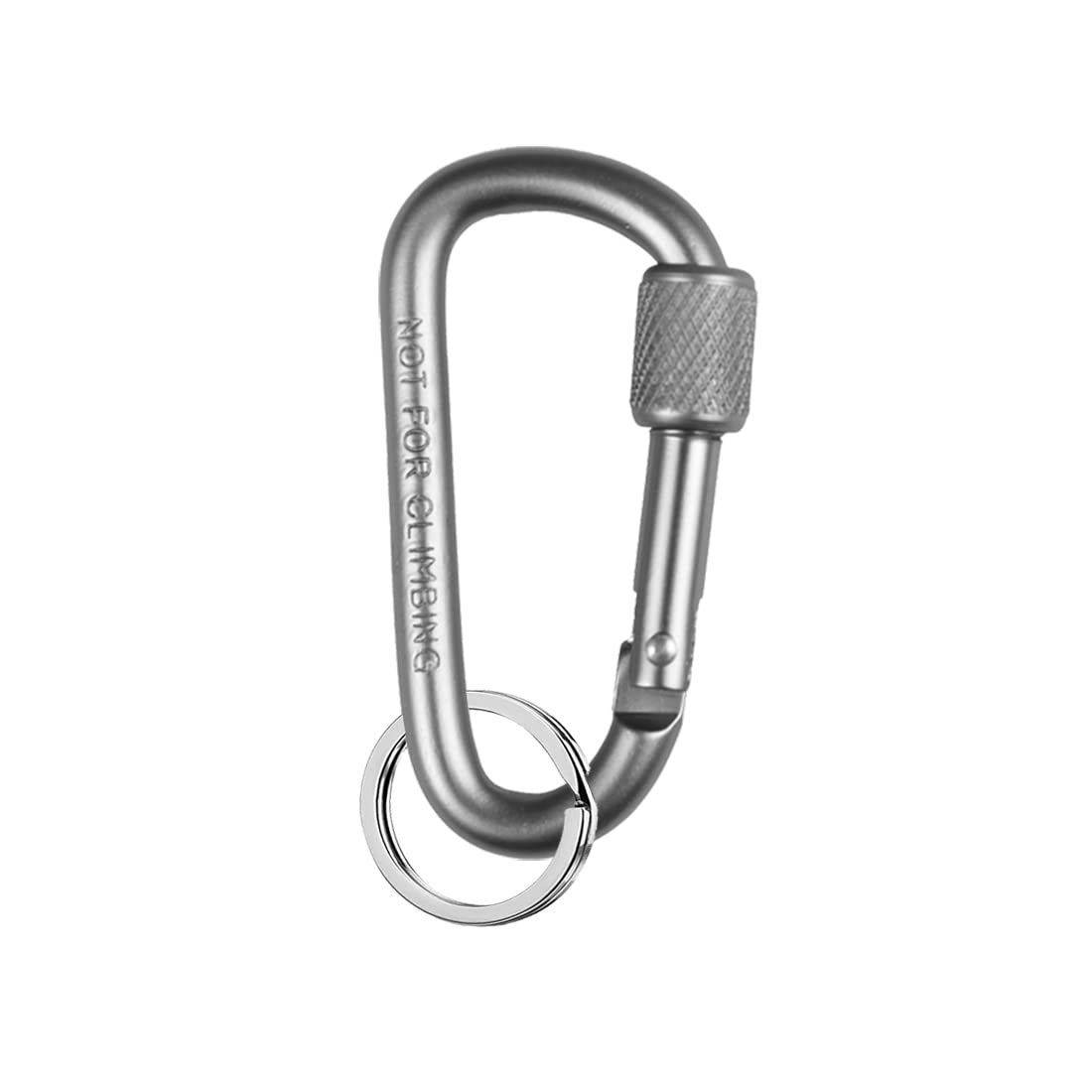 Stealodeal Silver Aluminium D Shaped Hook with Silver keyring