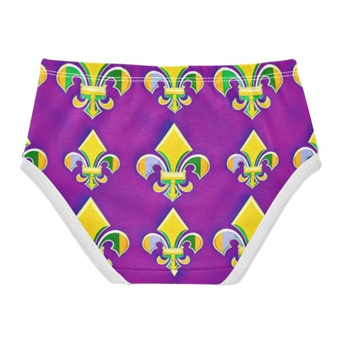 Mardi Gras Fleur De Lis Purple Girl Panties Cute Girls Underwear Toddlers Cotton Cartoon Briefs Underpants 2t2