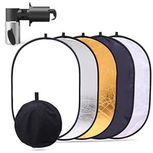 Konseen 5 in 1 Camera Lighting Reflector/Diffuser with Clip 40″x 60″/100 x 150CM Portable Multi-Disc Collapsible Backdround/Backdrop with Carrying Case for Photpgraphy Studio Outdoor Vedio Lighting