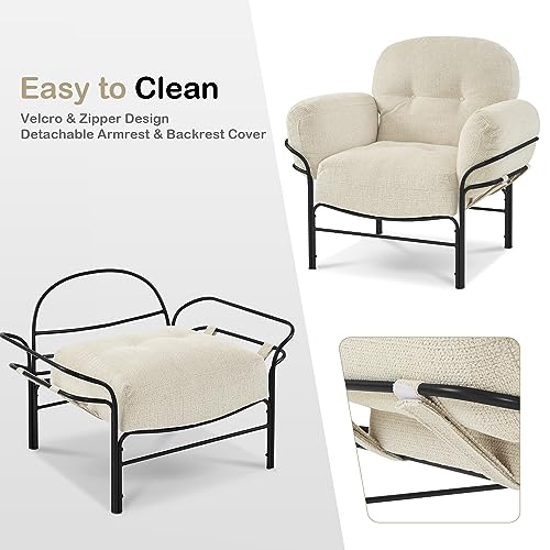 Sillón Chenille Beige miniatura 6