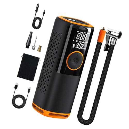 Kaeltsyn Compresor de Aire portátil para inflar neumáticos, Bombas de Aire portátiles de 150PSI, Pantalla LCD de presión precisa, Bombas de Bicicleta para neumáticos de