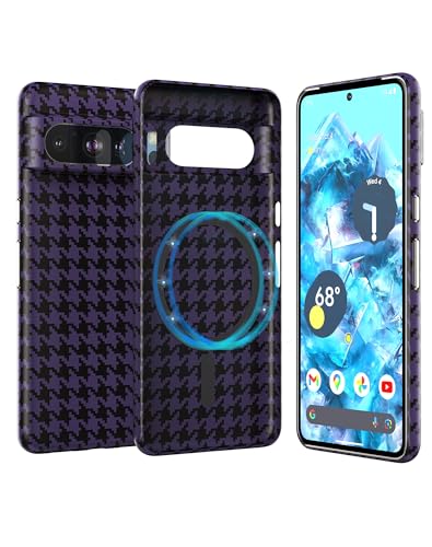 Coque Pixel 8 Pro en fibre de carbone violette au design ultra fin