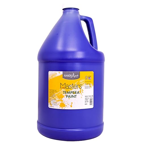Handy Art Little Masters Tempera Paint, Violet, Gallon 128 oz Bottle, Bright & Mixable, High Opacity, Washable Colors for Classroom, Students, Kids, Young Artists, Safe & Non-Toxic, Made in USA
