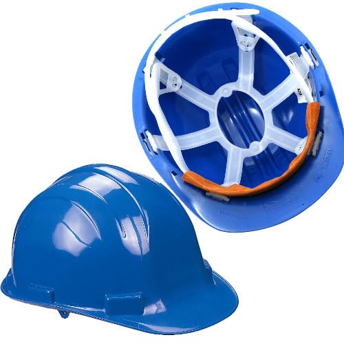 Hard Hat, Safety Helmet, Hard Hats Construction, Hardhat, PPE, Construction Helmet, Mens Womens Childs Multi-Position 6-Point Adjustable, Builders, Work Safety Equipment & Gear (Blue)