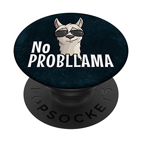 Funky Hipster Lama avec lunettes de soleil No Prob-Llama PopSockets PopGrip - Support et Grip pour Smartphone/Tablette avec un Top Interchangeable Cover