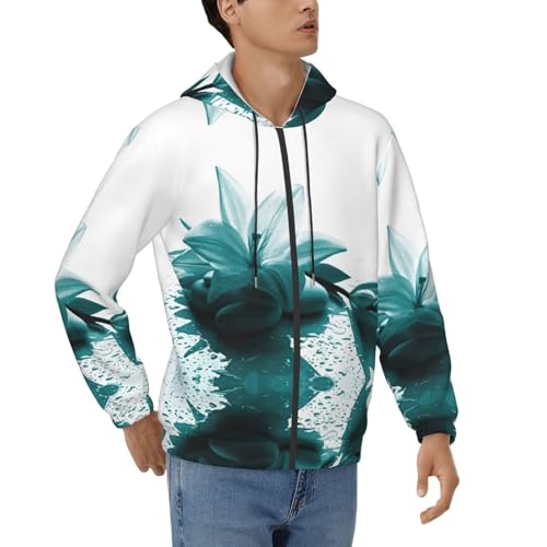 Sweat à capuche bleu sarcelle pour homme avec cordon de serrage réglable