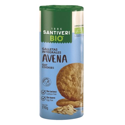 SANTIVERI - Galletas de Espelta BIO - Sin Lactosa y Sin Huevo - Veganas - 190g