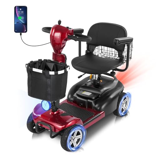 20 Miles 4 Wheels Mobility Scooter for Seniors/Adults Up to ...