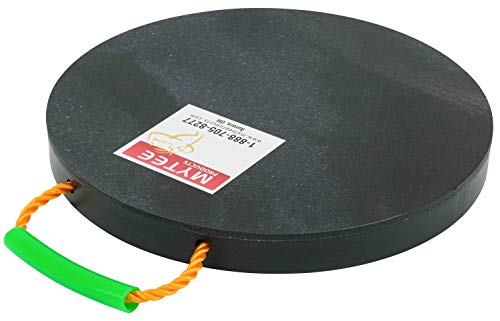 Mytee Products Round Outrigger Pad 15" Diameter, 1.5" Thick, 50,000 Lbs Wll, Rv Jack Pads | Crane Trailer Stabilizer Pads Lightweight, Stackable, Waterproof, Unbreakable, Ergonomic Handle (2 Pack) #TOP7