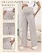 Sweetyweee 3 Pack Women's Maternity Pants Wide Leg Lounge Over The Belly Loose Drawstring Casual Pregnancy Pants with Pockets(Cream Gray, Light Coffee, Brown,XX-Large)