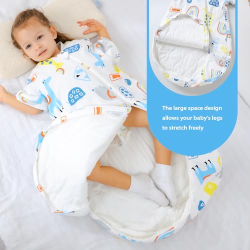 MIKAFEN Slaapzak met lange mouwen winter 3,5 TOG 100% biologisch katoenen slaapzak (L/lichaamsmaat 75-99 cm) - Afbeelding 5