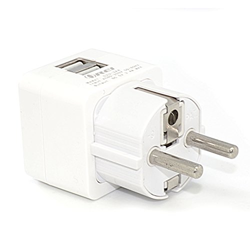 OREI Germany, France, Schuko Travel Plug Adapter with Dual USB ...