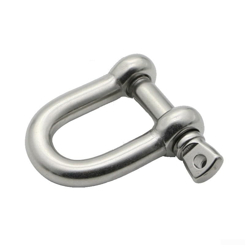 Acero inoxidable D para grillete de anillo, 5 mm a 10 mm de diámetro, límite de carga de trabajo de 375 kg a 1225 kg, para elevación, remolque y aparejo marino (M5 (tipo D))
