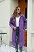 Yousify Women's Hooded Long Puffer Coat Winter Longer Thickened Down Jacket Zip Cocoon Outwear Purple L