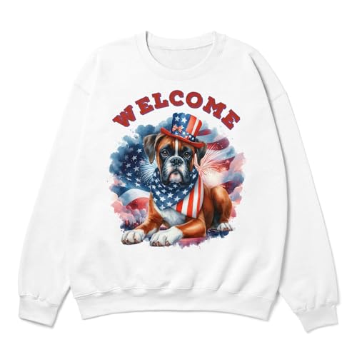Dog Patriotic Welcome for 4th of July Independence Day Adult Youth T-shirt Hoodie Sweatshirt