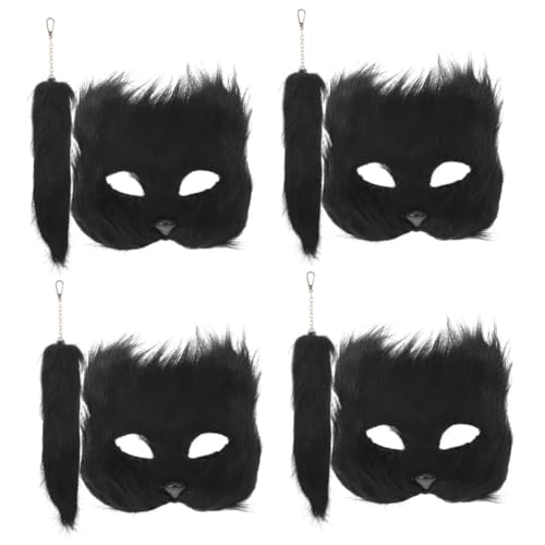 Masque et queue de renard blanc pour créer un déguisement d'Halloween rapide sans effort