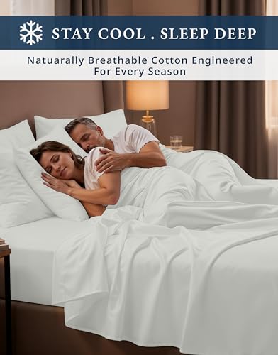 Image of LANE LINEN Extra Deep Pocket King Sheet Set Sateen Weave - Vaporous Gray | Alaskan King Sheets - 4-Piece Set, For A Luxurious Night's Sleep, For A Silky Hotel-Style Bed, Guest-Ready Comfort