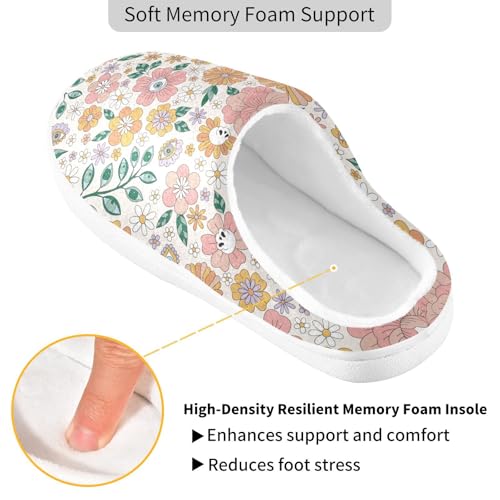 JUNZAN Mistic Garden Eyes Floral Mens House Cotton Slipper Lightweight Memory Foam Bedroom Slippers for Outdoor Funny Presents 6-72