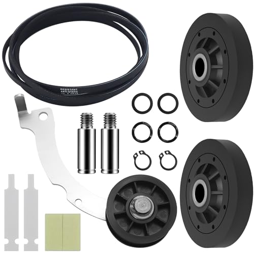 Sikawai Upgraded 4-in-1 Dryer Rebuild Kit Compatible with Spe-ed Qu-een 1992 & Newer Dryer - Restores Performance with RB170002 Rollers & D516792 Idler Pulley & D511255P Belt & RB170003 Drum Glides