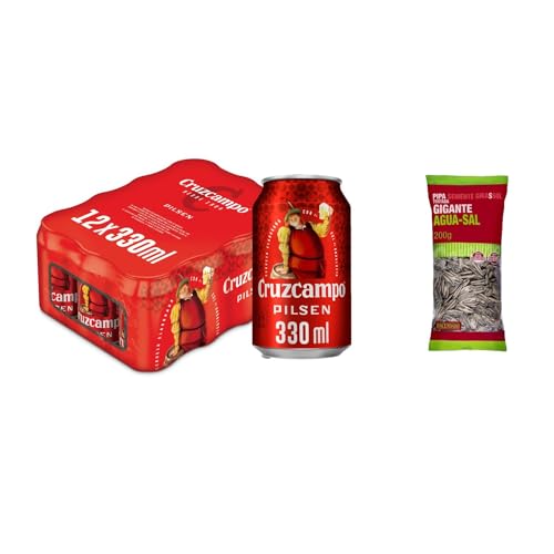 UBOON - Cerveza Lager Pack Lata, 12 x 33cl Pilsen 4,8% Vol de alcohol + ¡Incluye un Pipas girasol gigantes tostadas Mercadona de Regalo