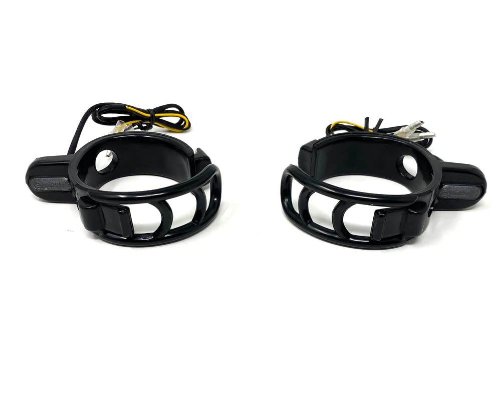Alchemy Parts Indicatori di direzione a LED per moto Indicatori di direzione con cinghie forcella per forcelle da 35 mm a 55 mm