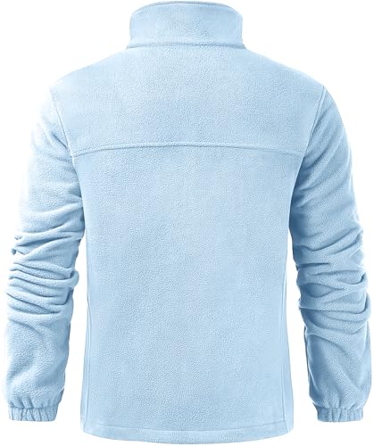 Men's Casual Outdoor Fleece Zip Jacket Long Sleeve Warm Winter Coat for Men with Zip Pocket2