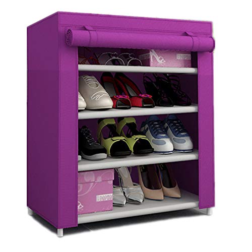 Ebee Store Iron Collapsible Shoe Stand (Purple, 4 Shelves) Amazon.in