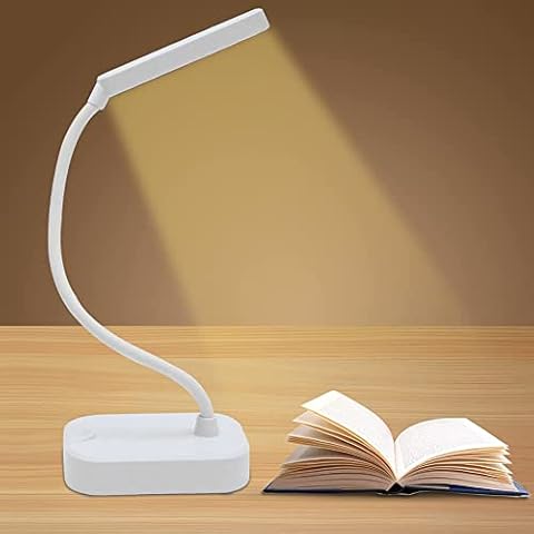 Battery Operated Table LED Lamps,Desk Light White,Battery Operated lamp&Bedside lamp with USB Port,Suitable for Reading and Study in The Bedroom,Small Cordless Bed lamp,Kids Cute Desk Touch lamp Cover