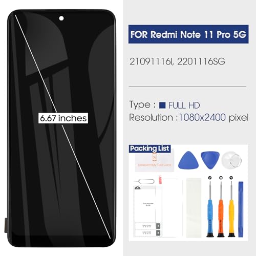 Écran Tactile Redmi Note 11 Pro 5G 6.67 Pouces Haute Précision