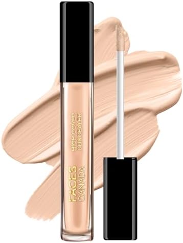 FACESCANADA High Cover Concealer - Caramel Crunch 03, 4ml | High Coverage Liquid Concealer | Blends Easily | Natural Finish | Covers Spots, Blemishes & Dark Circles | With Shea Butter & Vitamin E