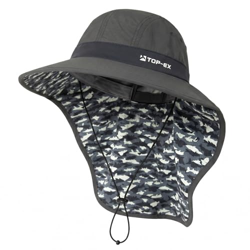 Image of TOP-EX Cooling Sun Hat with Neck Flap - UPF 50+ Wide Brim Breathable Hat for Hiking, Fishing & Big Heads