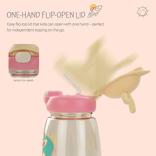 Image of BAYBEE Zippy 540ML Sipper Bottle for Kids | BPA Free Anti-Spill Sippy Bottle | Drinking Training Water Bottle for School Kids with Soft Silicone Straw | Sipper Bottle for Infants & Toddlers (Pink)