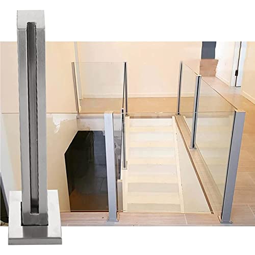 Garde-corps en verre haut de gamme avec poteau d'extrémité en acier inoxydable argenté 70 cm
