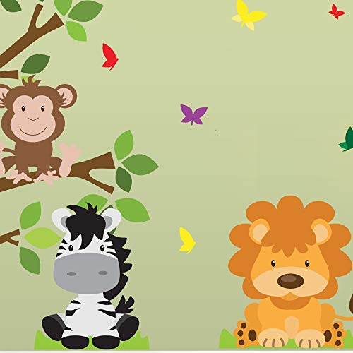 Adesivo de Parede Árvore Safari Infantil para Quarto