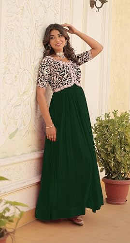 Image of Fashion Basket Georgette Embroidered Anarkali Gown for Women