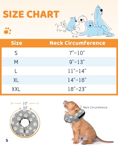 Image of Supet Inflatable Dog Cone Collar Alternative After Surgery, Doggie Neck Donut Collar Recovery ECollar for Post Surgery, Soft Dog Cone for Small Medium Puppies Cats