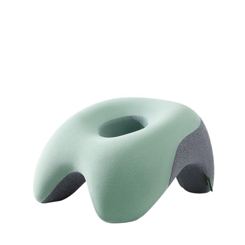 Almohada de espuma viscoelástica de viaje, cojín para reposacabezas para oficina, descanso de almuerzo y siestas de estudiantes, diseño ergonómico, color verde mejorado