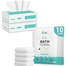 Ditoi Disposable Bath Towels 10 Count+ Face Towels 120 Count