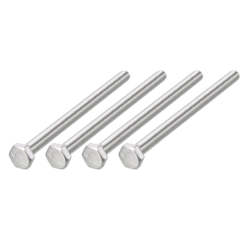 Image of METALLIXITY Hex Bolts (M10-1.5x150mm) 4Pcs, 304 Stainless Steel Coarse Fully Threaded Hex Head Screw Bolt Machine Screws - for Furniture Repair, Silver