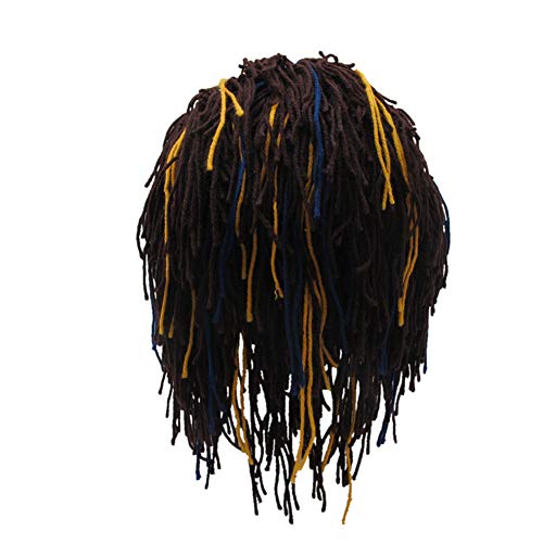 Image of Funny Rasta Wig Beard Hats Knitted Jamaican Rasta Beanie Hat with Dreadlocks Christmas Halloween for Men Women