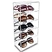 Ikee Design 5-Level Mirrored Back Acrylic Display Case, Collection Display Case for Mini Funko Pop Figures, Acrylic Eyewear Sunglasses Rack, Freestanding or Wall-Mounted, Clear Color