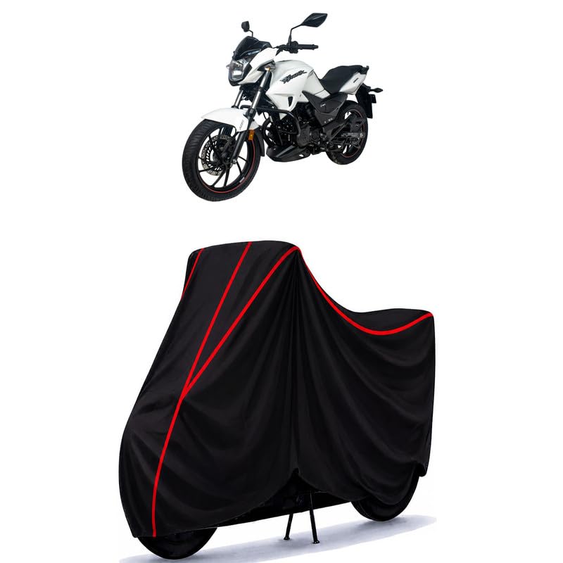 Image of Hero Hunk 190 R Water Resistant Bike Cover for All Motorcycles & Rain | Heavy Duty Taffeta Fabric | UV Protection, Dustproof, Scratchproof | All Weather Two Wheeler Body Cover with Elastic Bottom