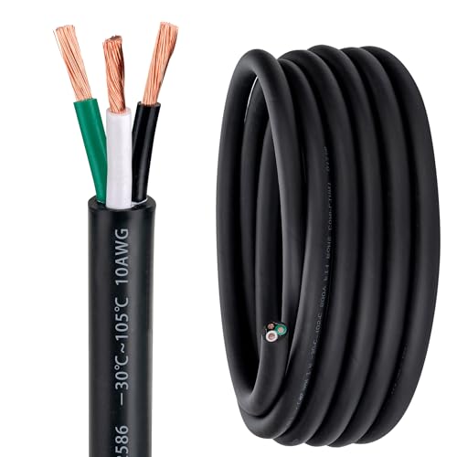 10 AWG 3 Conductor Electrical Wire 50ft